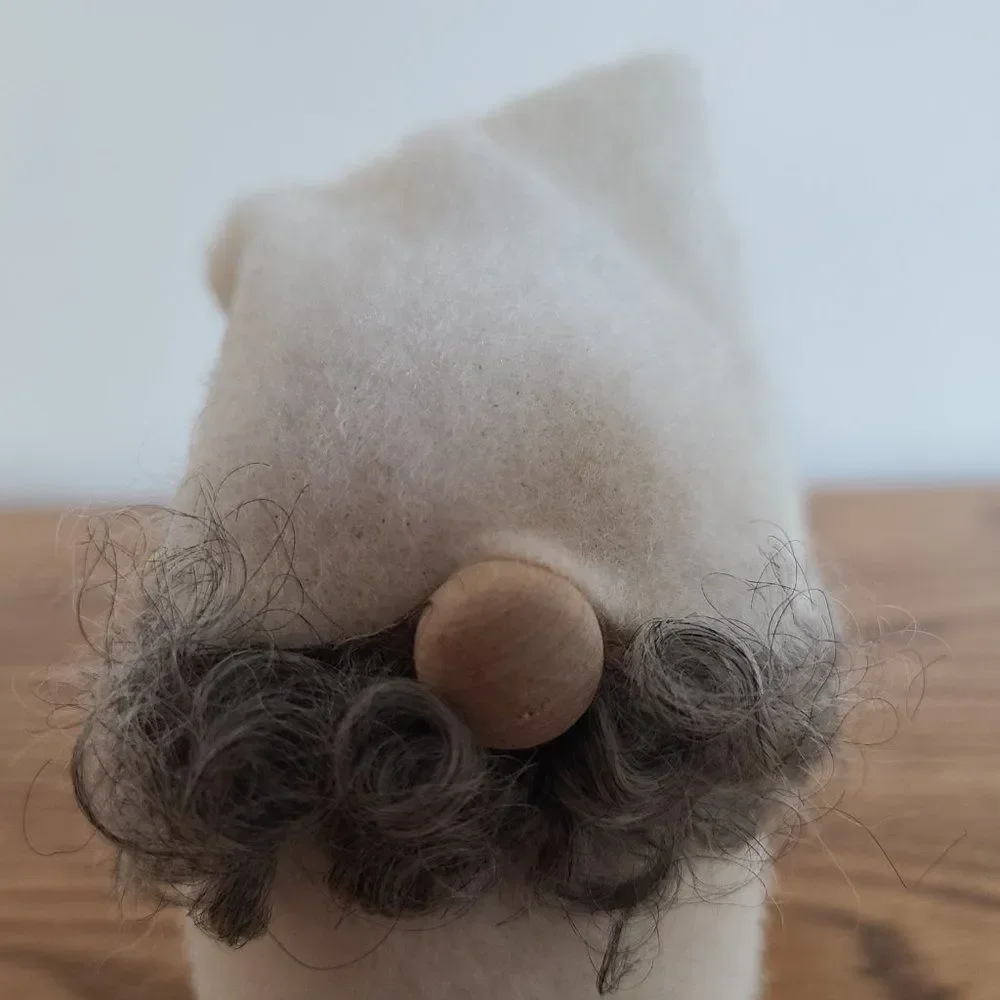 Handmade Sweden Larssons Tra Wood & Felt Christmas Tyko Santa Gnome Elf Figurine